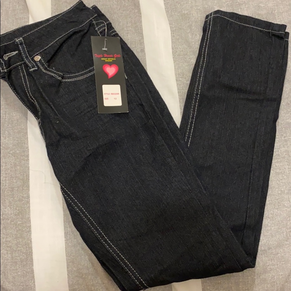 Triple Hearts Girls Jeans